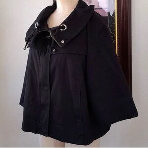Worthington Black Cape with Hood and Grommet Details